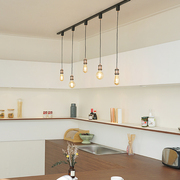 北欧现代简约专业轨道吊灯，厨房书房餐厅，咖啡厅店铺e27灯泡吊灯具