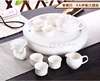 高档白色功夫茶茶具套装陶瓷，纯白简约白玉，玉瓷大号12寸瓷茶盘一套