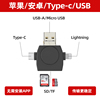 适用苹果转TF卡单反相机SD大卡USBC安卓USB双卡电脑通用读卡器