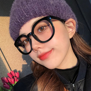 素颜神器黑框近视眼镜女韩版潮，黑色粗框装饰网红款复古圆框眼镜框