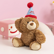 可爱生日帽小熊玩偶公仔泰迪熊，毛绒玩具送女生日520情人节礼物