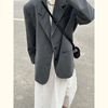 高级感灰色小个子西装外套女2023春秋装韩版宽松显瘦休闲西服