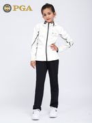 美国PGA儿童高尔夫球服装女童外套衣服秋冬青少年雨衣级防水套装