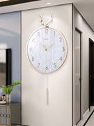 欧式挂钟客厅钟表北欧挂墙时钟挂墙表摆钟家用钟大气现代简约时尚