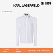 KARL LAGERFELD卡尔拉格斐2022衣领钻饰灯笼袖衬衫226L1652
