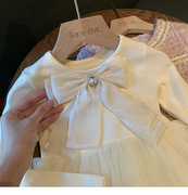 女童秋季小香风外套套装韩版儿童两件套时髦洋气春秋蓬蓬纱公主裙