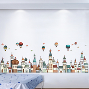 墙纸自粘卧室温馨背景墙面装饰品房间布置床头墙贴纸创意城堡贴画