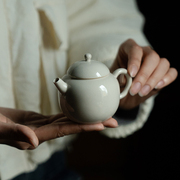 观策器隐草木灰茶壶茶杯复古单壶家用陶瓷泡茶壶功夫茶具迷你茶壶
