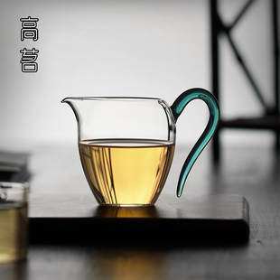玻璃公道杯高档台湾茶道倒茶公杯长嘴耐热透明茶海高端品牌分茶器