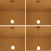 原木灯头木头灯座个性简约创意，木艺灯具吧台餐厅复古灯饰单头吊灯
