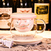 玻璃茶杯水分离泡，茶杯家用带盖带把女办公室可爱陶瓷带过滤网花茶