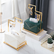 美式卫浴间客厅家用纸巾盒首饰架茶几新中式创意抽纸盒陶瓷纸抽