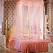 韩式公主蚊帐蕾丝圆顶蚊帐升级版加大加宽方顶吊顶欧式床幔子母床