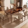 北欧实木钢化玻璃餐桌家用饭桌椅现代简约长方形餐桌椅子组合