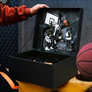 篮球礼盒包装盒精美时尚翻盖式篮球，黑色立体礼盒送男友球鞋动漫