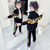 女童黑色秋季套装2024春秋儿童运动学生洋气时髦两件套小女孩