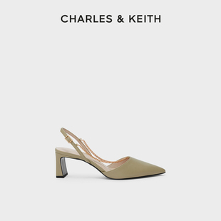 charles&keith春夏，女鞋ck1-60280304女士链条装饰尖头高跟凉鞋