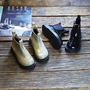 儿童马丁靴女秋冬款单靴，真皮男童宝宝短靴女童漆皮靴子2023年