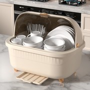 碗筷收纳盒家用厨房放碗架沥水架带盖餐具碗柜碗碟收纳防尘置物架