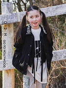 日本g2h|goto，hollywood23fw女童翻领字母，贴布夹克外套
