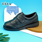 tata童鞋男童黑皮鞋英伦风春秋款演出单鞋黑色品牌断码