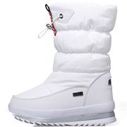 冬季儿童防水防滑保暖雪地靴女童中筒靴子加绒加厚大童棉鞋女士鞋