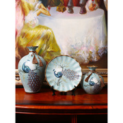 客厅陶瓷三件套创意艺术工艺品，结婚礼物电视柜家居装饰品摆件欧式