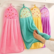 厨房擦手巾挂式可爱毛巾抹布，可吸水家用卫生间，加厚手布手帕珊瑚绒