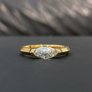 轻奢马眼钻戒指925纯银镀金钻戒，高碳钻菱形锆石，简约设计指环女ins