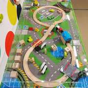 宜家国内利乐宝玩具火车45件带轨道木质益智玩具儿童汽车轨道