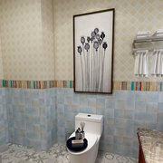 复古浴室贴纸防水瓷砖贴自粘墙纸卫生间淋浴房地面改造翻新膜墙贴