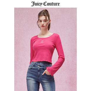 Juicy Couture橘滋T恤女2024春季美式喇叭袖内搭打底长袖上衣