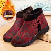 秋冬季老北京布鞋女士棉鞋保暖平底妈妈短靴加绒保暖奶奶老人棉靴