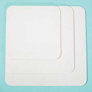 加厚4/6/8/10/12/14寸白色方形直边食品级淋膜手提一体蛋糕盒底托