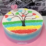 同城北京上海深圳成都福州七夕彩虹鲜奶花卉，生日蛋糕创意漂亮好看