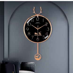 康巴丝欧式钟表创意，挂钟摇摆时尚，挂墙挂表静音客厅时钟石英钟家用