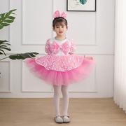 六一儿童演出服女童蓬蓬纱裙幼儿园舞蹈服可爱公主裙蝴蝶结表演服
