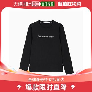 韩国直邮calvinkleinjeans女款紧身款商标细节，长袖t恤(