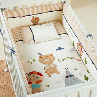 耶西蓓婴儿床床围纯棉防撞软包新生儿宝宝床上用品儿童拼接床围栏