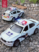 儿童警车玩具车模型仿真汽车车模男孩合金救护车警察车110玩具车