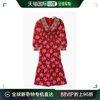 香港直邮潮奢sea海洋，女士抽褶印花棉质中长连衣裙