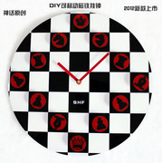 原创概念 时尚创意DIY趣味挂钟表 国际象棋磁铁钟 个性大气 良品