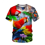 夏季摄影风景男式t恤创意，时尚3d数码印花网眼布短袖(布短袖)t恤