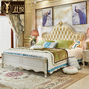 全实木欧式轻奢床，一米八双人床高箱床储物经济型次卧家具组合套装