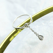 简约设计S925纯银饰品个性创意爱心水滴流苏开口戒指女款指环礼物