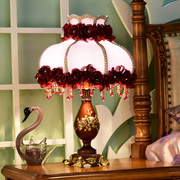 欧式浪漫复古卧室台灯床头灯，古典高贵紫色装饰灯，创意智能可调光