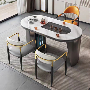 岩板茶桌椅组合阳台现代简约泡茶台办公室，客厅轻奢一体小茶几家用