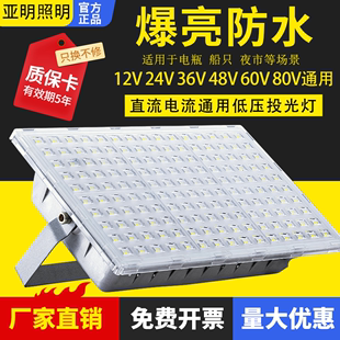 亚明低压LED投光灯12V24V36V48V船用电瓶夜市摆地摊大功率照明灯