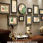 新中式照片墙禅意实木相框墙，组合中国风客厅沙发背景墙装饰画玄关