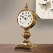 欧式镀铜时钟摆件办公桌台灯摆设装饰品酒店家居室内客厅计时用钟
